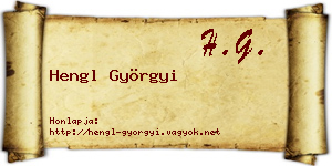 Hengl Györgyi névjegykártya